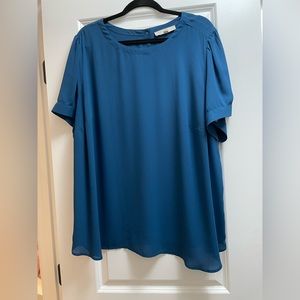 Loft plus teal blue blouse size 24